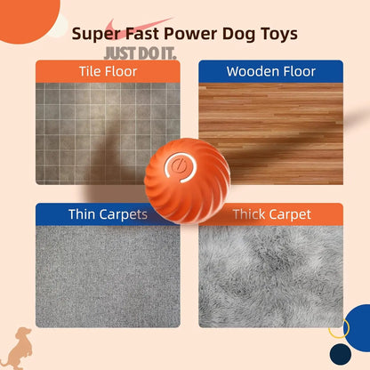 Interactive Dog Dog Balls, 2.7Inmoving Dog Ball, Durable Motion Activated Automatic Rolling Ball , USB Rechargeable Outdoor Pet Toy-Gttq