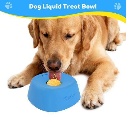 Yipetor Slow Feeder Dog Bowls with Rolling Ball, Multi-Purpose Liquid Treat Feeder for Post-Operative Nutrition, Zen Disc Foldable Silicone Lick Pad, BPA-Free Puzzle Feeder for All Breeds