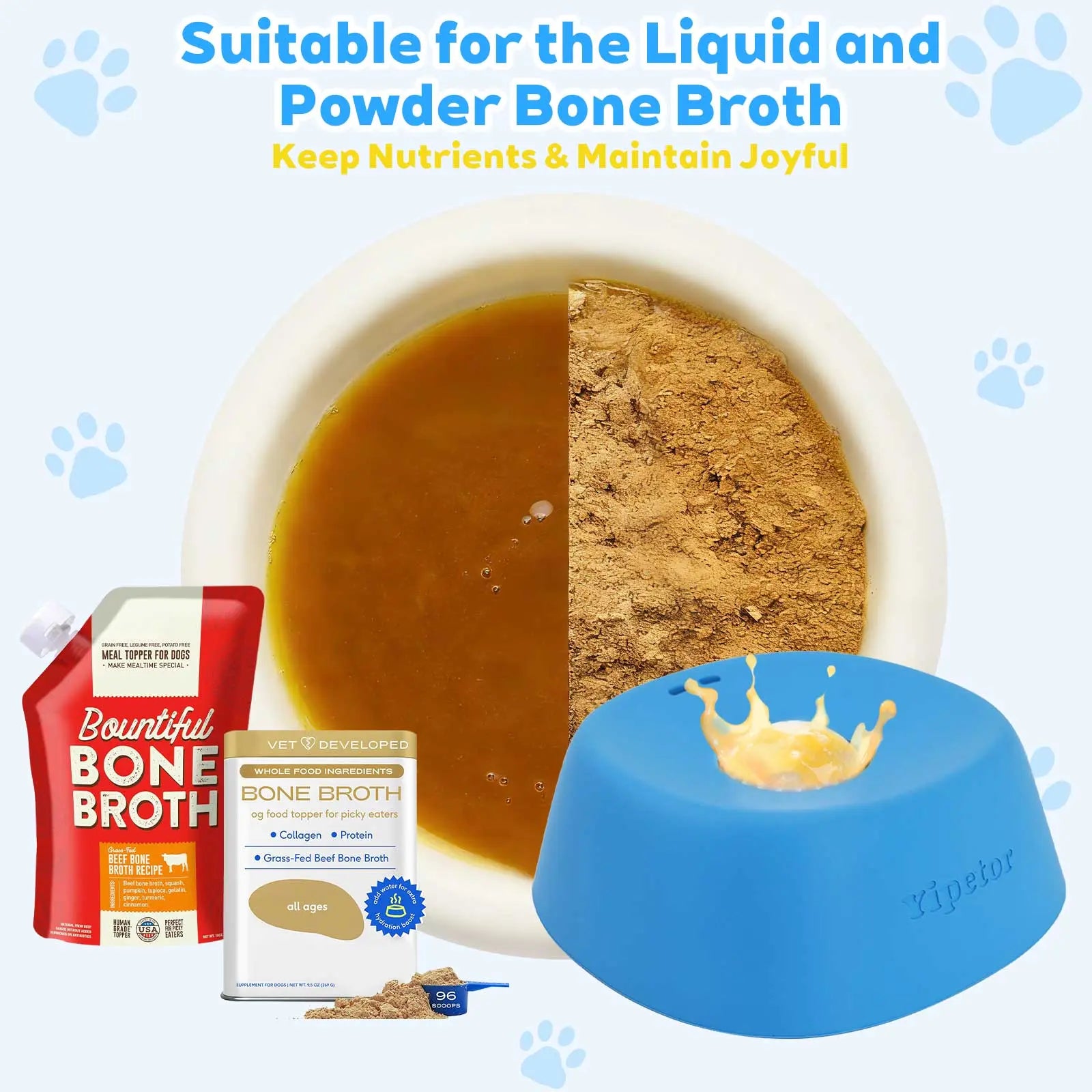Yipetor Slow Feeder Dog Bowls with Rolling Ball, Multi-Purpose Liquid Treat Feeder for Post-Operative Nutrition, Zen Disc Foldable Silicone Lick Pad, BPA-Free Puzzle Feeder for All Breeds